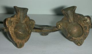 Ottoman Turkish Primitive Hand Forged Iron & Brass Round Ball Bullet Mold