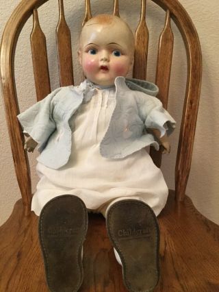 Antique Unmarked Composition Doll - 26”