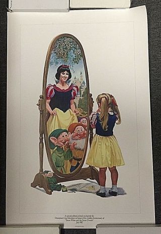 1987 Snow White And The Seven Dwarfs 20 " X 30 " Golden Anniversary Poster Rare