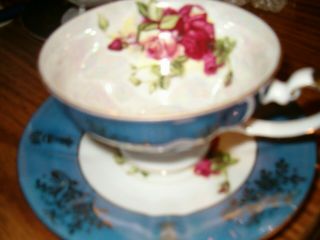 Royal Halsey very fine bone china Teacup and Saucer Set Rare 2