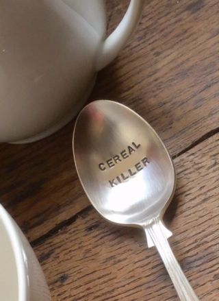 Cereal Killer - Handmade Antique Silver Plated Birthday Spoon Gift - Best Seller