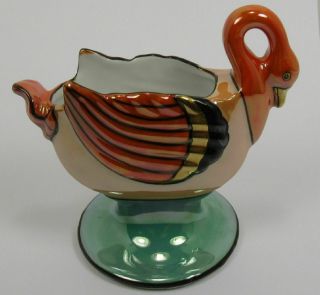 Art Deco Vase Noritake Figural Swan Card Cigarette Holder Lusterware Morimura