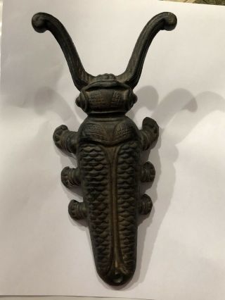 Vintage Cast Iron Longhorn Metal Beetle Bug Boot Jack Shoe Remover Antique