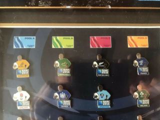 Very Rare 2015 Rugby World Cup 20 Nations 21 Pin Badges Framed Picture 2