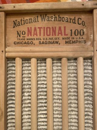 Vintage National Washboard No 100 - The Northern Queen - 24 X 12 1/4