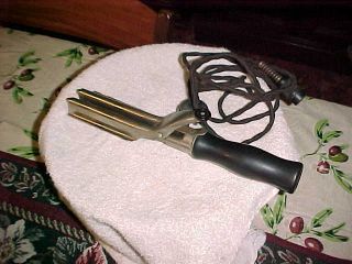 Antique Electric Double Curling Iron Heater 2 Marcel Iron Rods Tested/working