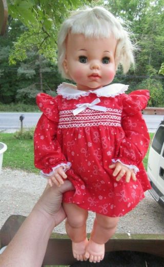 Vintage 21 " Ideal Real Live Lucy Toddler Doll 1965 Bobble Nodder Head