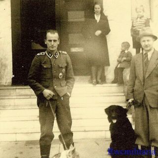Rare German Elite Waffen Oberscharführer W/ Awards & His Dog; 1944