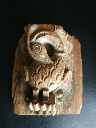 An Indian Antique Wood Temple Fragment