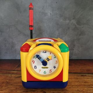 Rare Crayola Am Fm Radio Analog Alarm Clock Cube