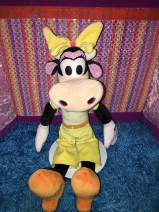 Euc - Ehtf - Rare - 14” Disney Mickey Mouse Clubhouse Clarabelle Cow Plush Doll