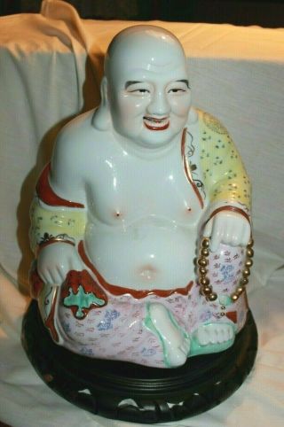 Vintage Chinese Porcelain Laughing Buddha Or Man - 14” Tall X 13 " Wide