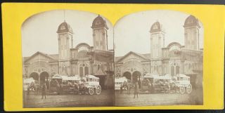 Rare 1860s South Ferry Omnibus 395 York City Stereoview George Stacy Nr