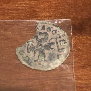 Authentic 1666 Post Medieval Copper Coin Small Token Artifact Antique
