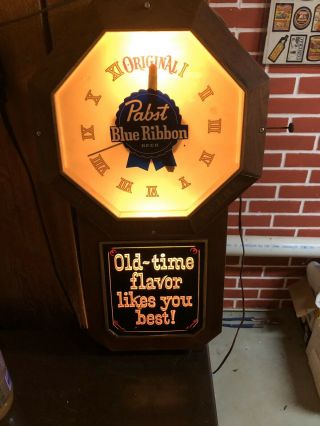 Vintage Pabst Blue Ribbon Clock: Old - Time Flavor Likes You Best Rare Edition.