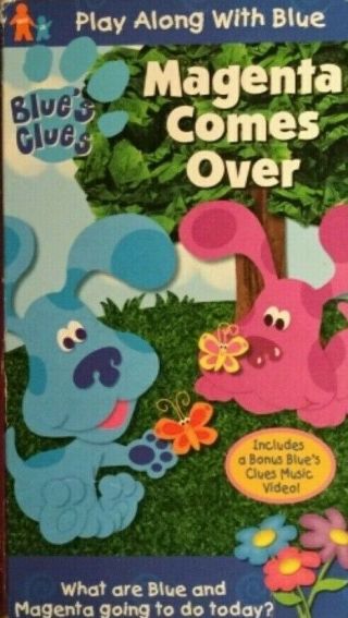 Rare Blues Clues Magenta Comes Over Vhs Video Nickelodeon Kids Show Orange Tape