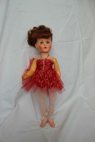 Vintage Valentine Ballet Ballerina Doll 18 " Vinyl Head,  Knees & Ankles Bend