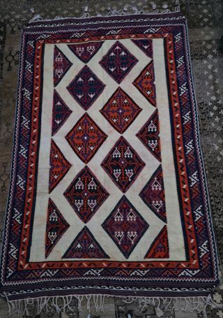Large Vintage Handmade Afghan Tribal Kilim Rug 99p