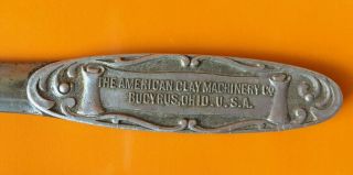Vintage American Clay Machinery Company Bucyrus Ohio Leather Opener Rare