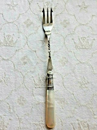 Vintage Deli Fork With Mother Of Pearl Handle By Harrison Fisher