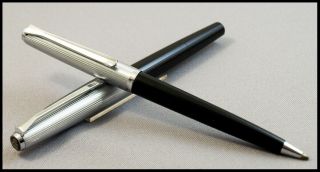 Rare Vintage Pelikan M 20 Silvexa Fountain Pen And Pencil Set - 14 K F Nib
