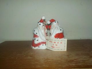 Vintage 1950s RARE Kreiss Christmas Psycho Ceramic Arguing Santas Figure w/ Tag 3