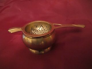 Vintage Art Deco Style Tea Strainer And Drip Bowl