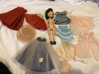 Vintage Betsy Mccall Tiny 8” With Clothes Hat Tlc