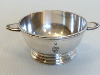 Greenville Country Club,  Delaware,  Art Deco Small Silver Plated Bowl,  Owl Image