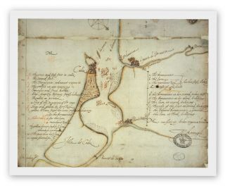Historic Hardback Map 1587 Cadiz Harbour English Spanish Armada Ship Positions