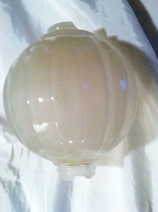 Vintage Lightning Rod Ball Cloudy White Glass Ribbed