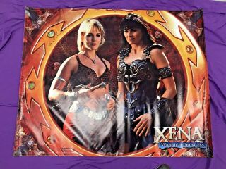 Xena Creation Extremely Rare Xena Gabrielle Chakram Lg Banner Autograph No Prop