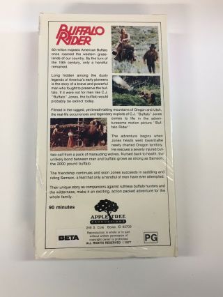 Buffalo Rider 1977 “ Guy On A Buffalo” Rare Beta NOT VHS Movie Betamax 3