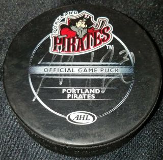 Mike Lee Ahl Portland Pirates Signed Autographed Official Game Puck Rare