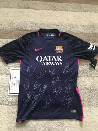 Rare Team Signed Barcelona Shirt 2016/2017 Season