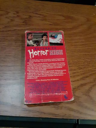 Return To Horror High VHS Rare Horror Classic Slasher Exploitation Comedy 2