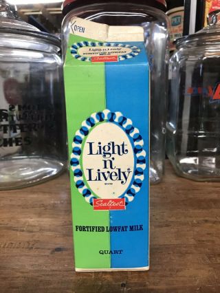 Rare Vintage Sealtest Light N Lively 1 Quart Milk Carton Biltmore Bottle Coble