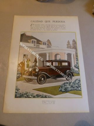 Lincoln Sedan Tudor,  1 Ad Advertising Page 1930 Argentine Spanish Rare