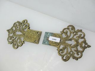 Antique Brass Faux Hinge Ornate Hinge Hardware Old Victorian Fake Hardware Pair