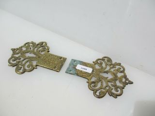 Antique Brass FAUX Hinge Ornate Hinge Hardware Old Victorian Fake Hardware Pair 2