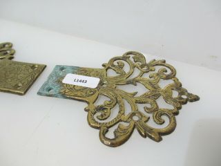 Antique Brass FAUX Hinge Ornate Hinge Hardware Old Victorian Fake Hardware Pair 3