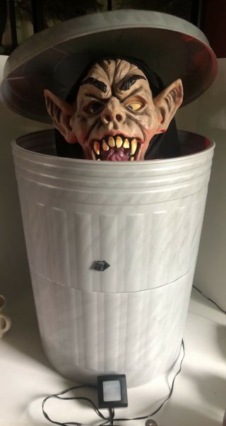 Rare Animated Garbage Can Man Halloween Prop Haunted House