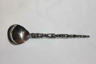 Vintage Mayan Or Incan Sterling Silver Salt Spoon Very Unique Marked Coma