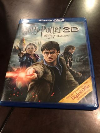 Harry Potter And The Deathly Hallows Part 2 Rare 3d Promo Blu - Ray -.