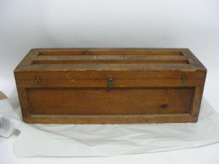Antique Vintage Old Wood Wooden Carpenters Tool Saw Box Chest