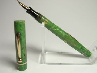 Rare 1920´s Jade Green Stefosco " Faultless " Pen Fountain Pen 14ct F Nib