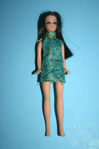 Vintage 1970s Topper Dawn Doll With Outfit Clothes 6” Black Hair