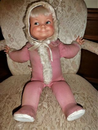 Vintage 1968 Ideal Toy Corp Little Lost Baby 3 - Faced Doll,  Sweet Expression