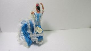 Vintage Marin Chiclana Espana Flamenco Woman Dancer In Blue Dress 7 " Doll Ds1568