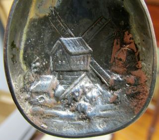 Tall Sailing Ships Stamped with German Silver Mark 800 Vintage Souvenir Spoon 3
